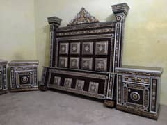 complete bed set brand new solid wooden furniture for sale in Lahore