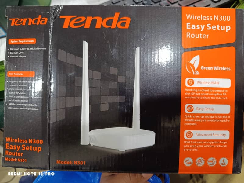 Tenda Wireless Easy Setup Router Model 301/  (300-474-643-4) 4