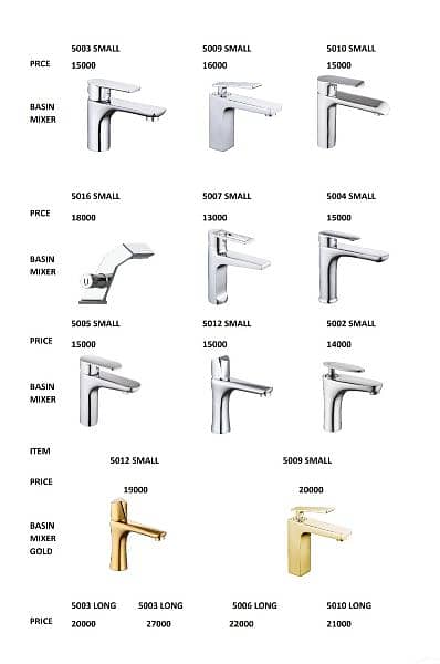 Sanitary_Bath Shower, Basin mixer, Toilet Shower, Basin waste 1