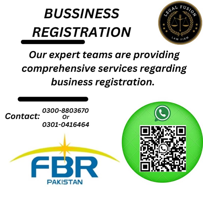 Tax Registration  Servies , FBR , SECP , NGO , PRP , NTN  Registration 10