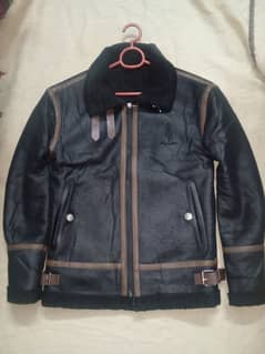 shearling sheepskin leather flight pilot jacket