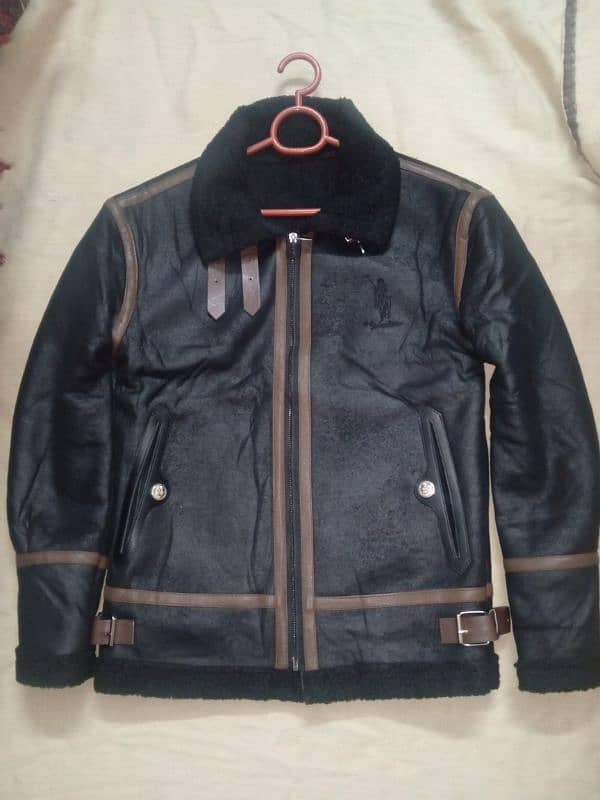 shearling sheepskin leather flight pilot jacket 0