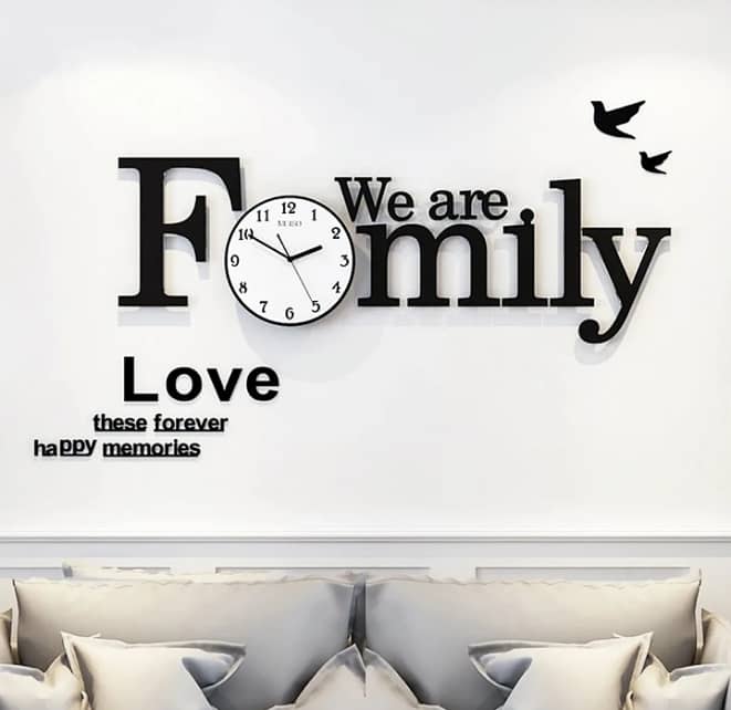 Family Design Wooden Wall Clock Available for Home Decoration 0