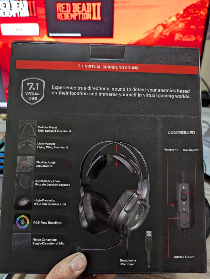 Bloody G575 Gaming Headset Virtual 7.1 Surround Sound 3