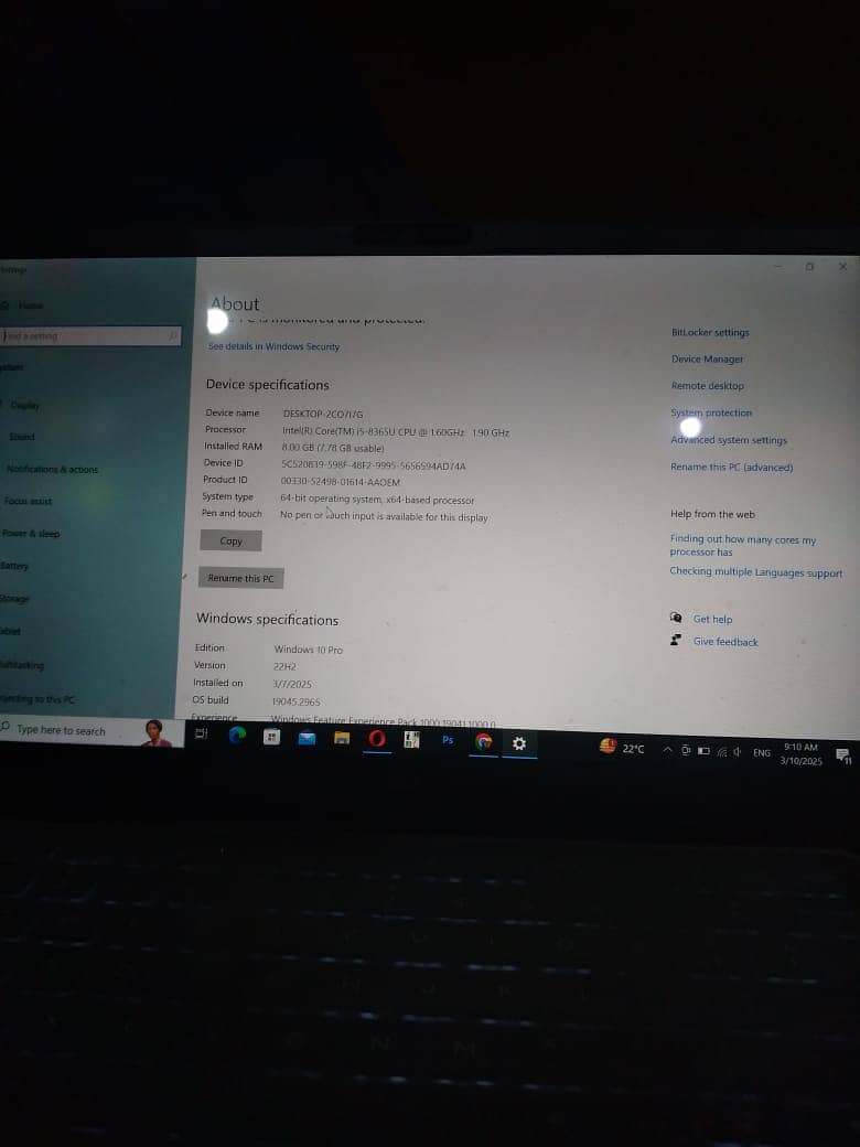 Dell latitude 7300 i5 8th genration 8 gb ram 256m2 6