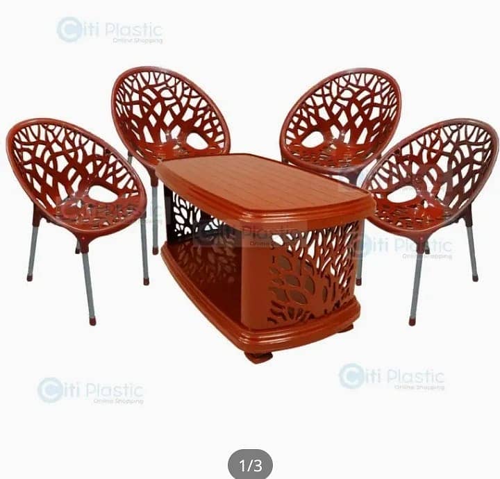 Relaxo Chair / Double Shelf Plastic Table 8