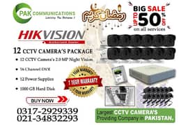 12 HD CCTV Cameras Package HIK Vision (Authorized Dealer)