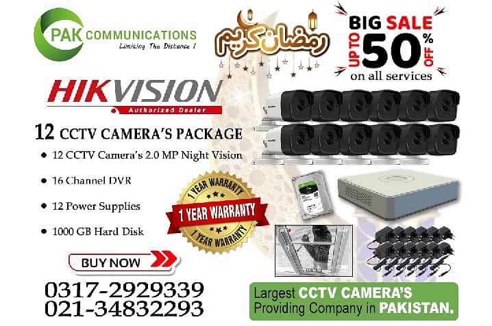 12 HD CCTV Cameras Package HIK Vision (Authorized Dealer) 0