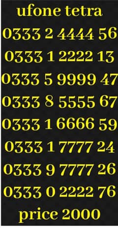 ufone golden numbers