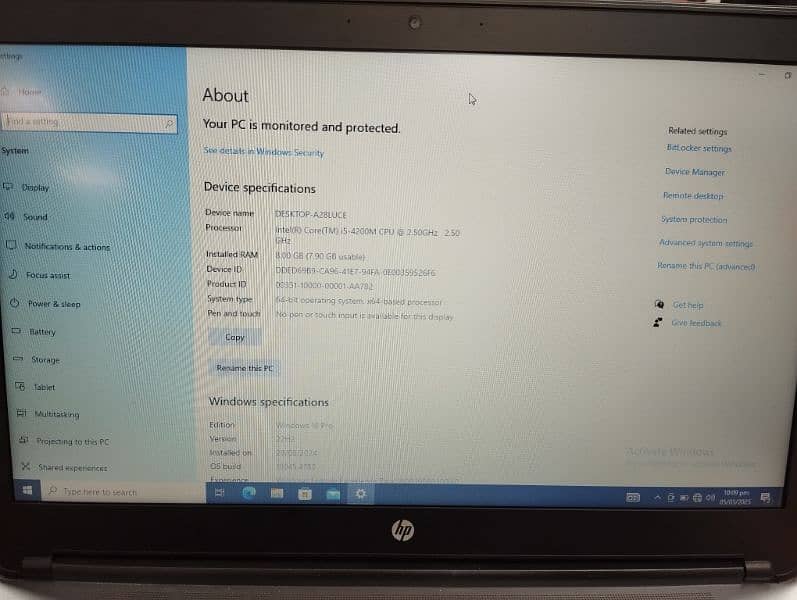 HP Pro Book in Excellent 10/10 condition for sale on urgent basis. 1