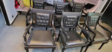 6 chairs & Wrought iron study table