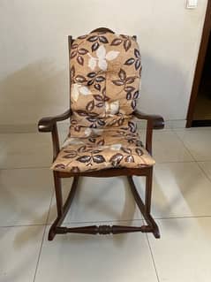 new rocking hardwood chair with cushion