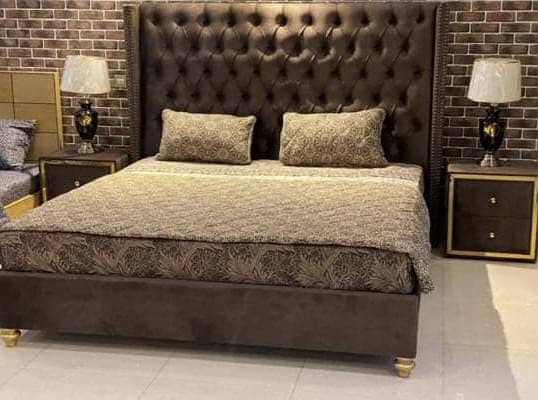 Bed Set/Poshish Bed /Double Bed/king Size Bed/Bed Dressing Side Table 1