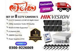 8 CCTV Cameras 2mp Set In DHA (HIK Vision)