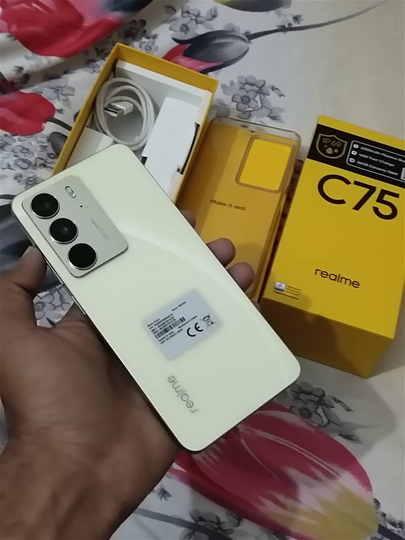 Realme c75 8+128gb with box charger 6