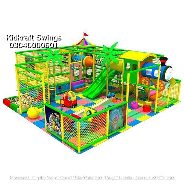 indoor Soft play area, Toddler Slides, swings, seesaw, merry go round 1