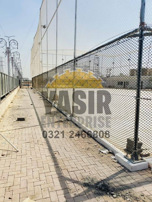 Chain link boundary wall fabrication - Razor & barbed wire - Security 9