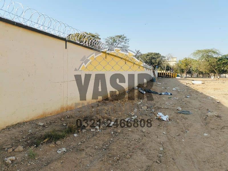 Chain link boundary wall fabrication - Razor & barbed wire - Security 14