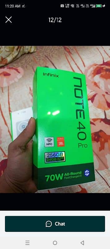 Infinix note 40 pro 12/256 box open 9 month worantyy 4