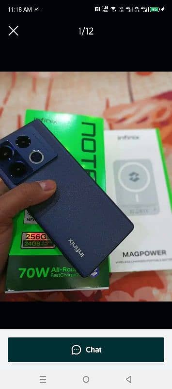 Infinix note 40 pro 12/256 box open 9 month worantyy 11