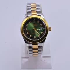 Rolex Oyster Perpetual Date Green Dial Two-Tone Luxury Men's Watch