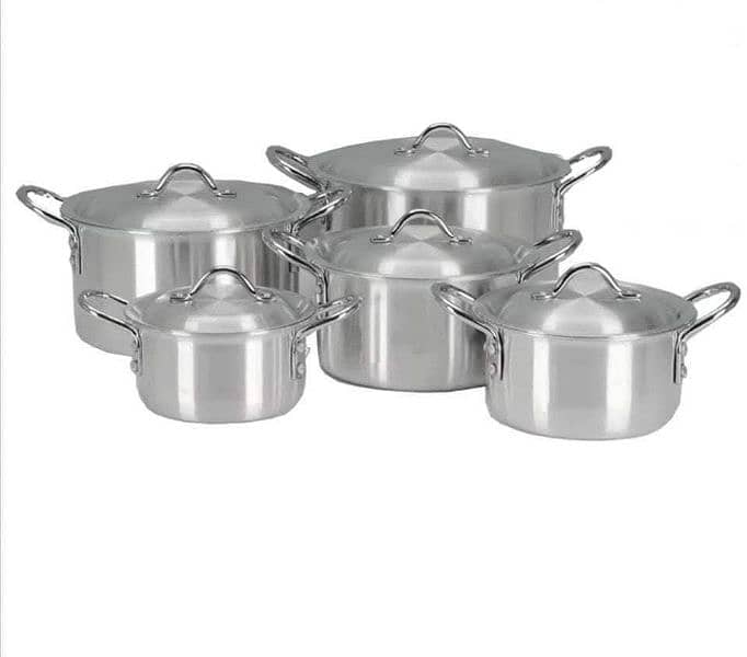 L. G Matel set 5 Pots 5 Lids (10 pcs 1