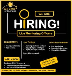 Hiring: Surveillance Operator & Surveillance Supervisor