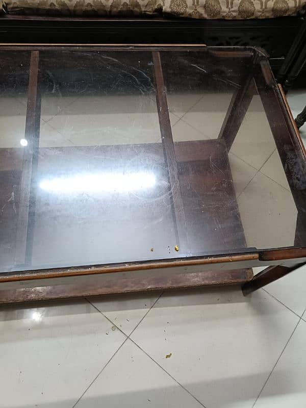 wooden center table with glass top 6