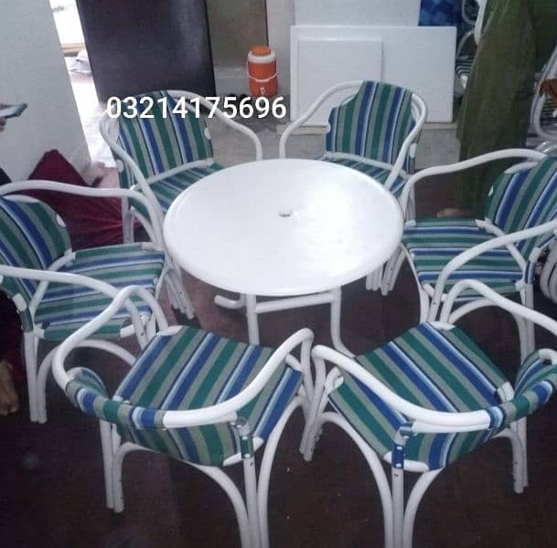 OUTDOOR GARDEN UPVC RATTAN UMBRELLA CHAIR TABLE UMBRELLA 9