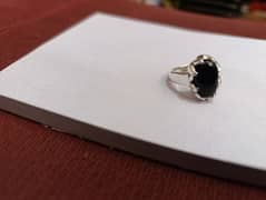 Black Opal Silver Ring Unisex