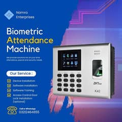 Biometric card attendance machine with software installation training