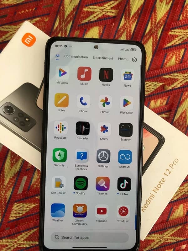 Redmi note 12 Pro 8+4/256gb dual sim non pta sim warking 7