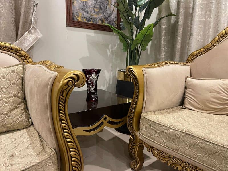 Sofa Set 7 Seat's with tables Golden Royal 6