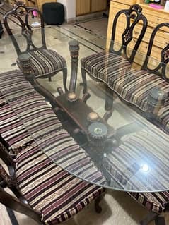 chinioti wood dining table with 8 chairs