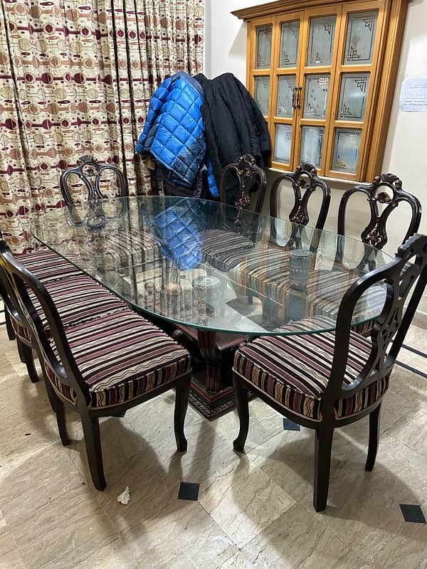 chinioti wood dining table with 8 chairs 1