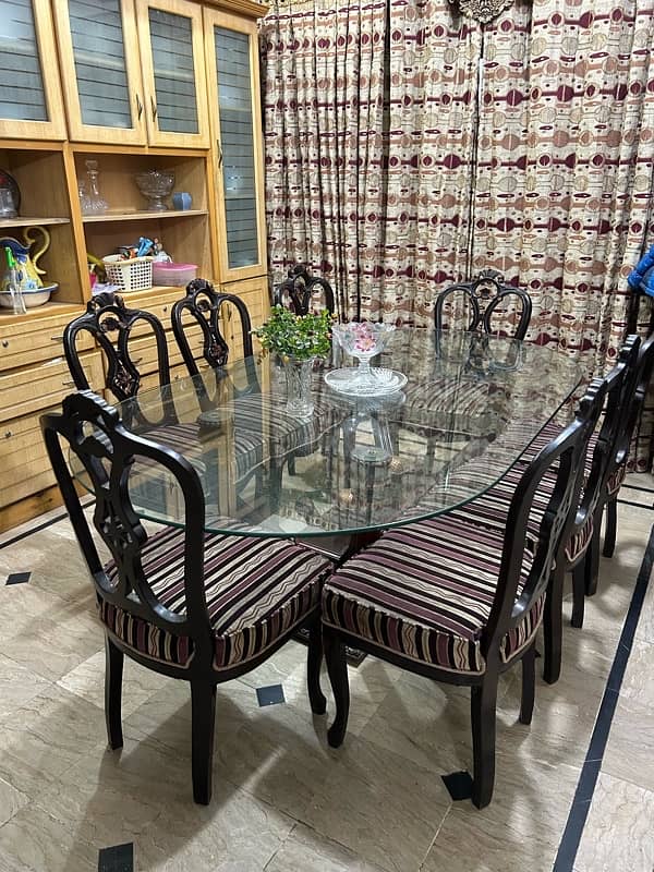 chinioti wood dining table with 8 chairs 3