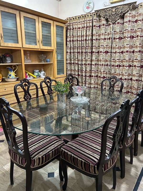 chinioti wood dining table with 8 chairs 5