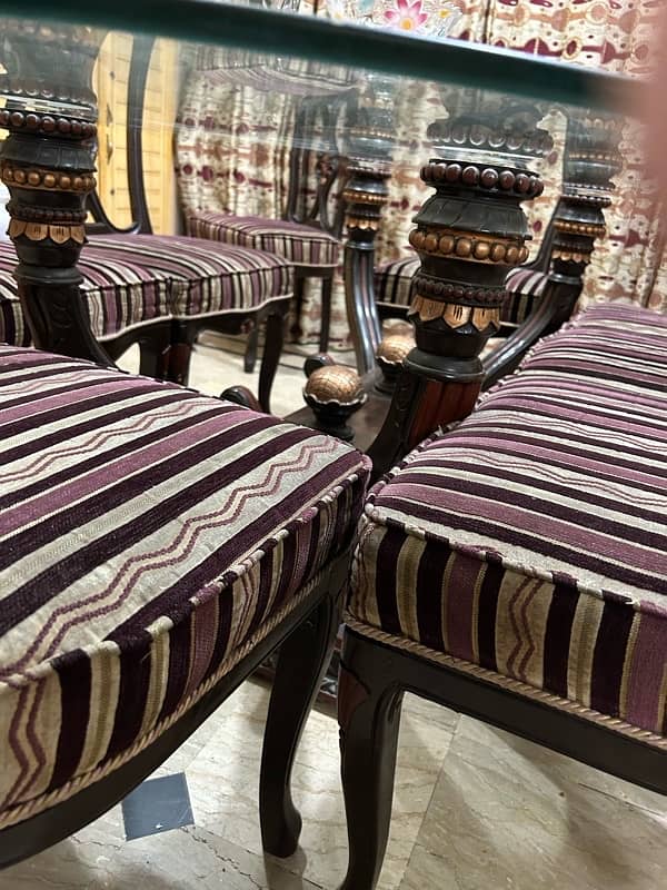 chinioti wood dining table with 8 chairs 12