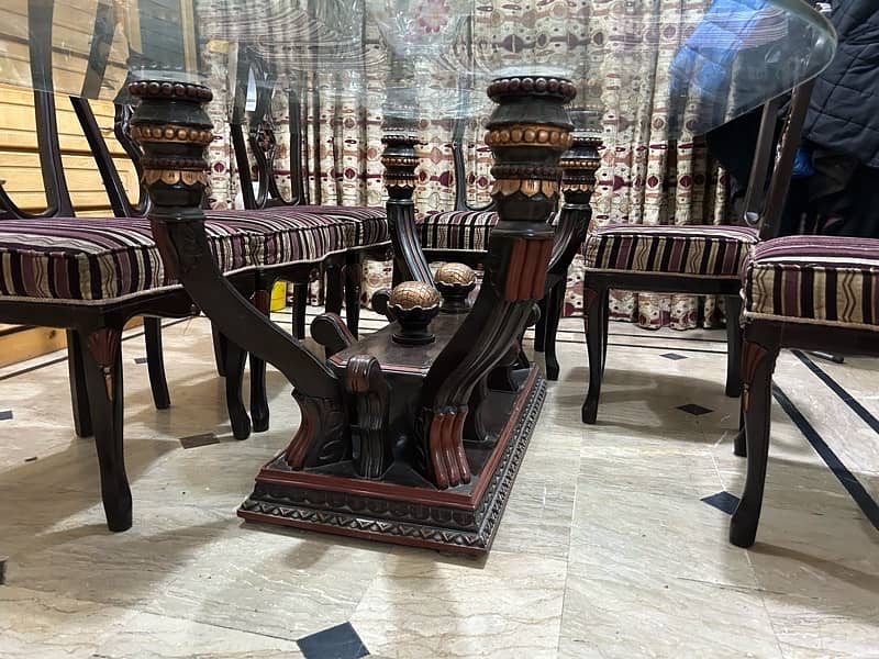 chinioti wood dining table with 8 chairs 14