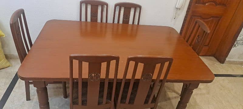 Solid Wood Dining Table with 6 Chairs 4