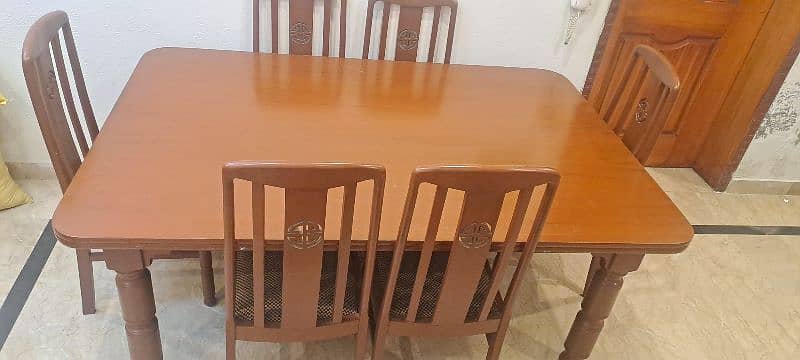 Solid Wood Dining Table with 6 Chairs 5