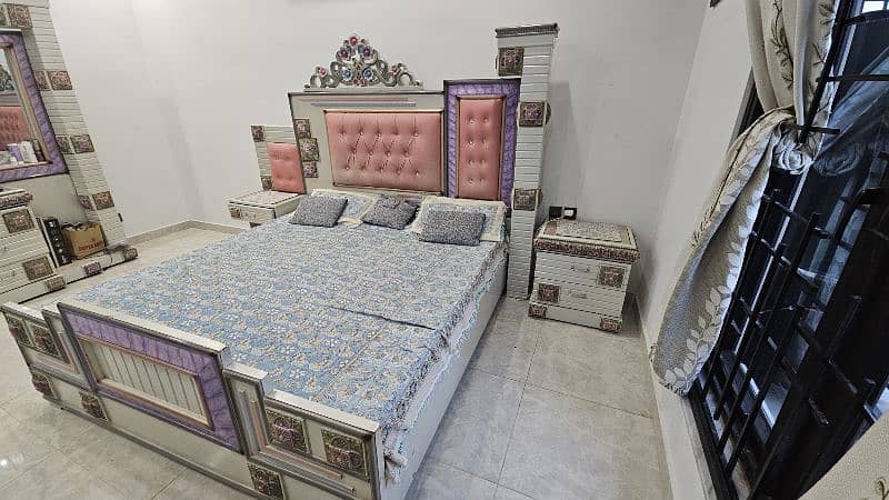 King Size bed with mattress and Dressing Table for Sale 1