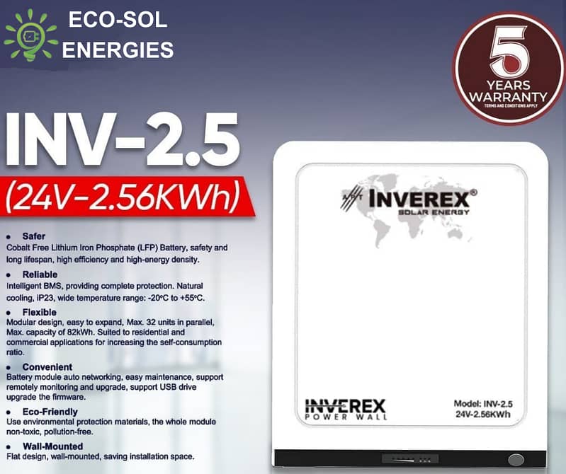 INVEREX-LITHIUM-ION 24V 100AH 0