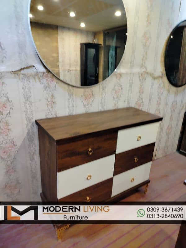 Dressing Tables 6 Drawers Round Mirror Best Quality In Your Choice 13