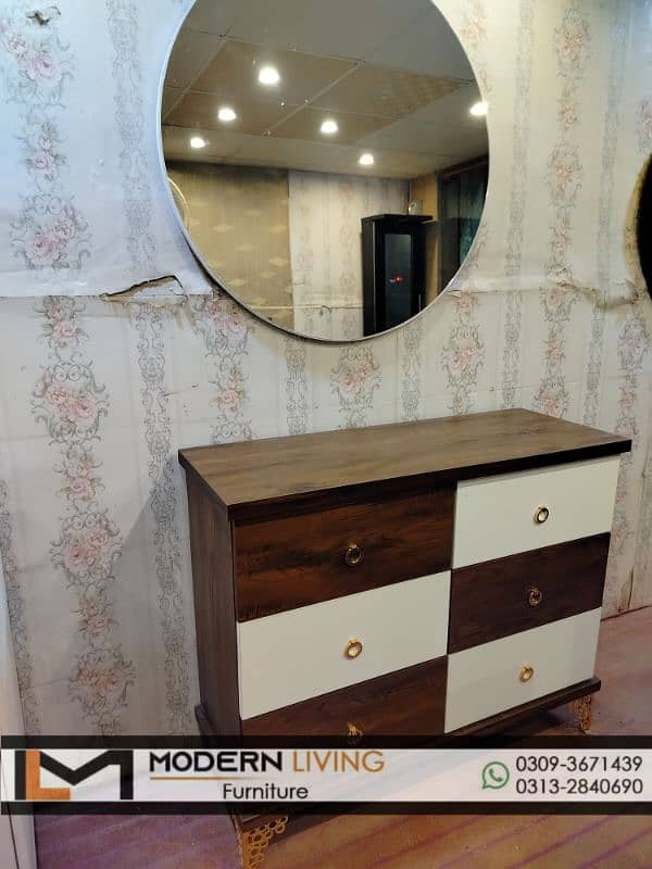 Dressing Tables 6 Drawers Round Mirror Best Quality In Your Choice 15