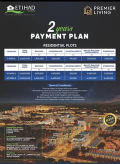 Eathad Twon Phase 1 Premier Enclave 5 Marla Plot installment Available