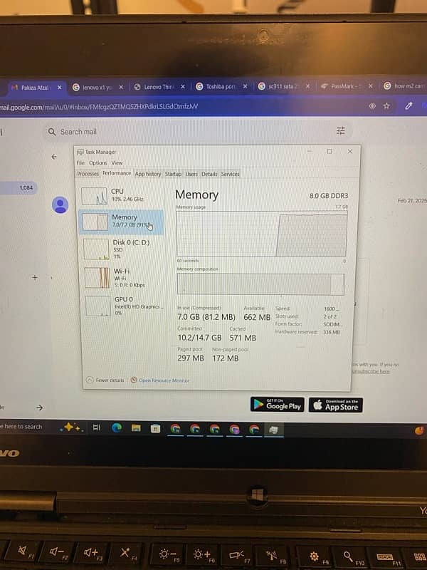 Lenovo yoga 12  8gm ram 256gb ssd 2