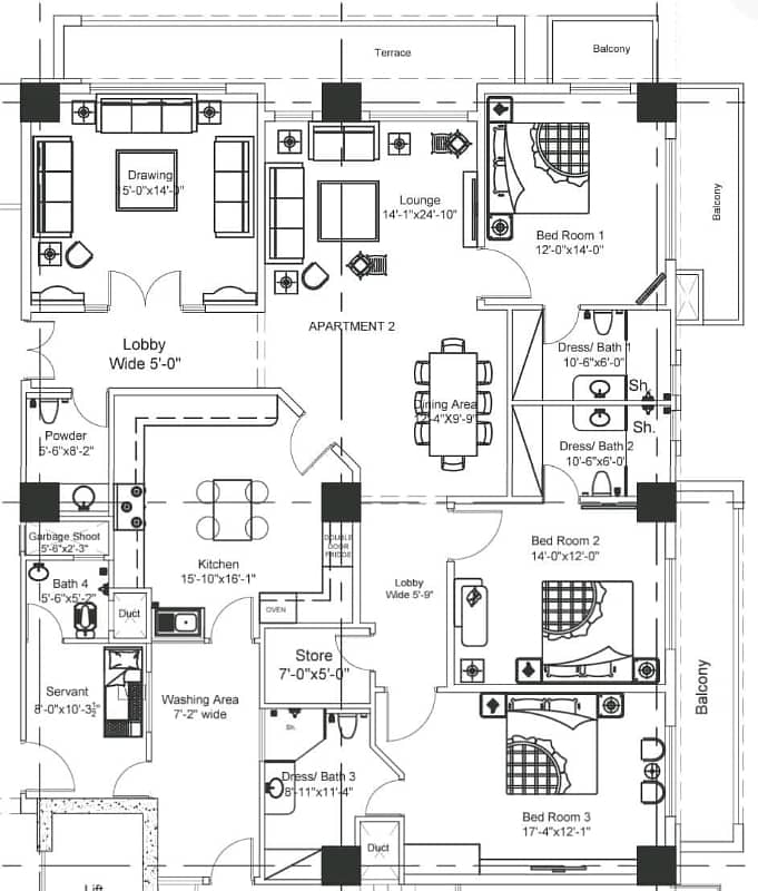 Executive Apartment Grey Structure Ready Available for Sale on Monthly Installments in Askari 10 Lahore 1