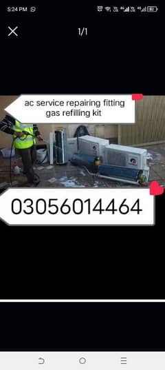 AC service repairing fitting gas refilling   03056014464