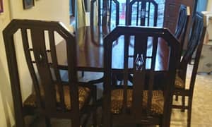 WOOD KA BANA HUA DINNING TABLE WITH SIX CHAIRS BEST CONDITION MAIN